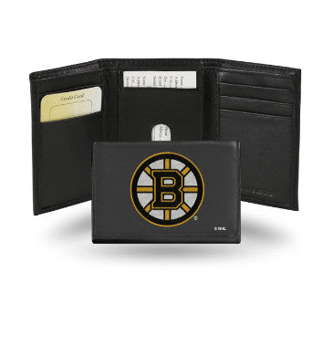 Bruins Leather Wallet Embroidered Trifold