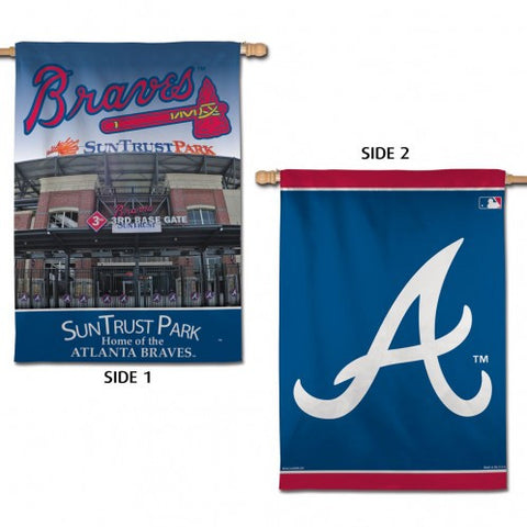 Braves Vertical House Flag 2-Sided 28x40 Stadium
