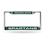Spartans Laser Cut License Plate Frame Silver