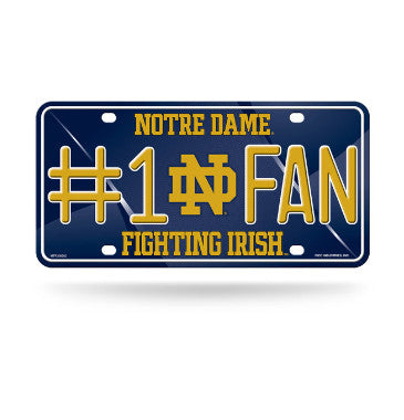 Notre Dame #1 Fan Metal License Plate Tag