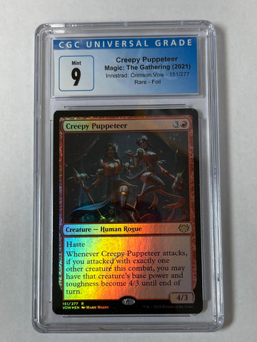 Magic the Gathering 2021 Creepy Puppeteer Foil CGC Graded 9 Crimson Vow 151/277 Single Card