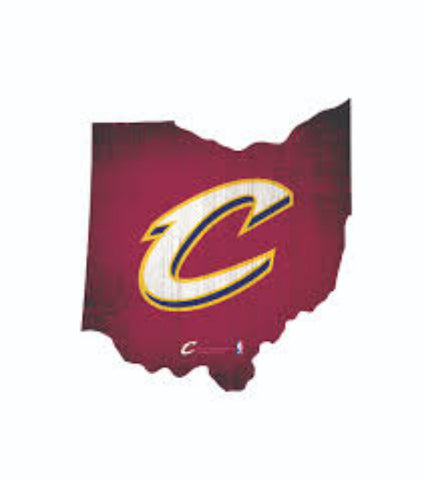 Cavaliers 12" Wood State Sign Team Color Small