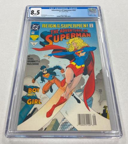 Adventures of Superman Issue #502 Year 1993 CGC Graded 8.5 Comic