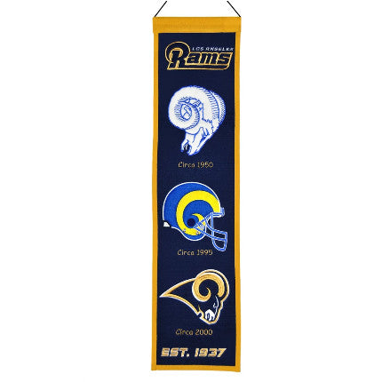 Rams 8"x32" Wool Banner Heritage