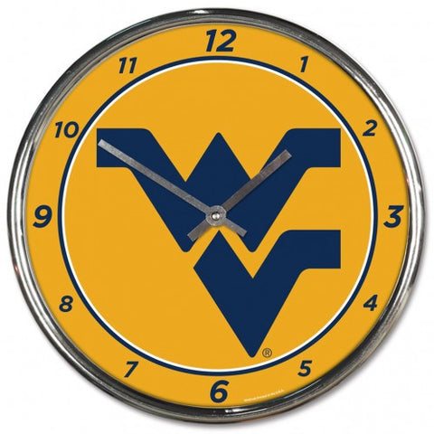 West Va Round Wall Clock Chrome