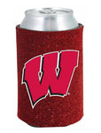 Wisconsin Can Coolie Glitter Red