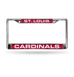 Cardinals Laser Cut License Plate Frame Silver MLB