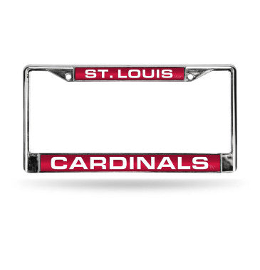Cardinals Laser Cut License Plate Frame Silver MLB