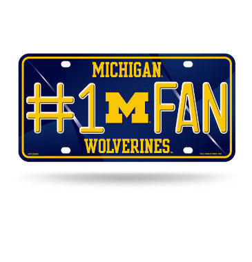 Michigan #1 Fan Metal License Plate Tag