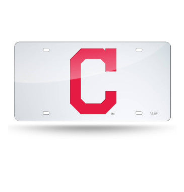 Indians Laser Cut License Plate Tag Silver