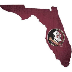 FSU 12" Wood State Sign Team Color Small