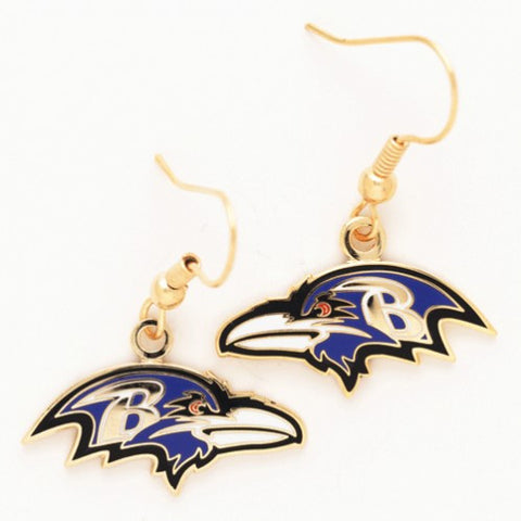 Ravens Earrings Dangle Gold