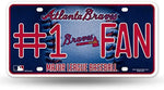 Braves #1 Fan Metal License Plate Tag Bling