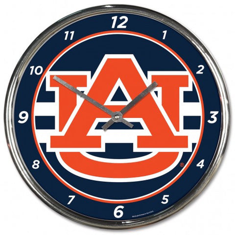 Auburn Round Wall Clock Chrome